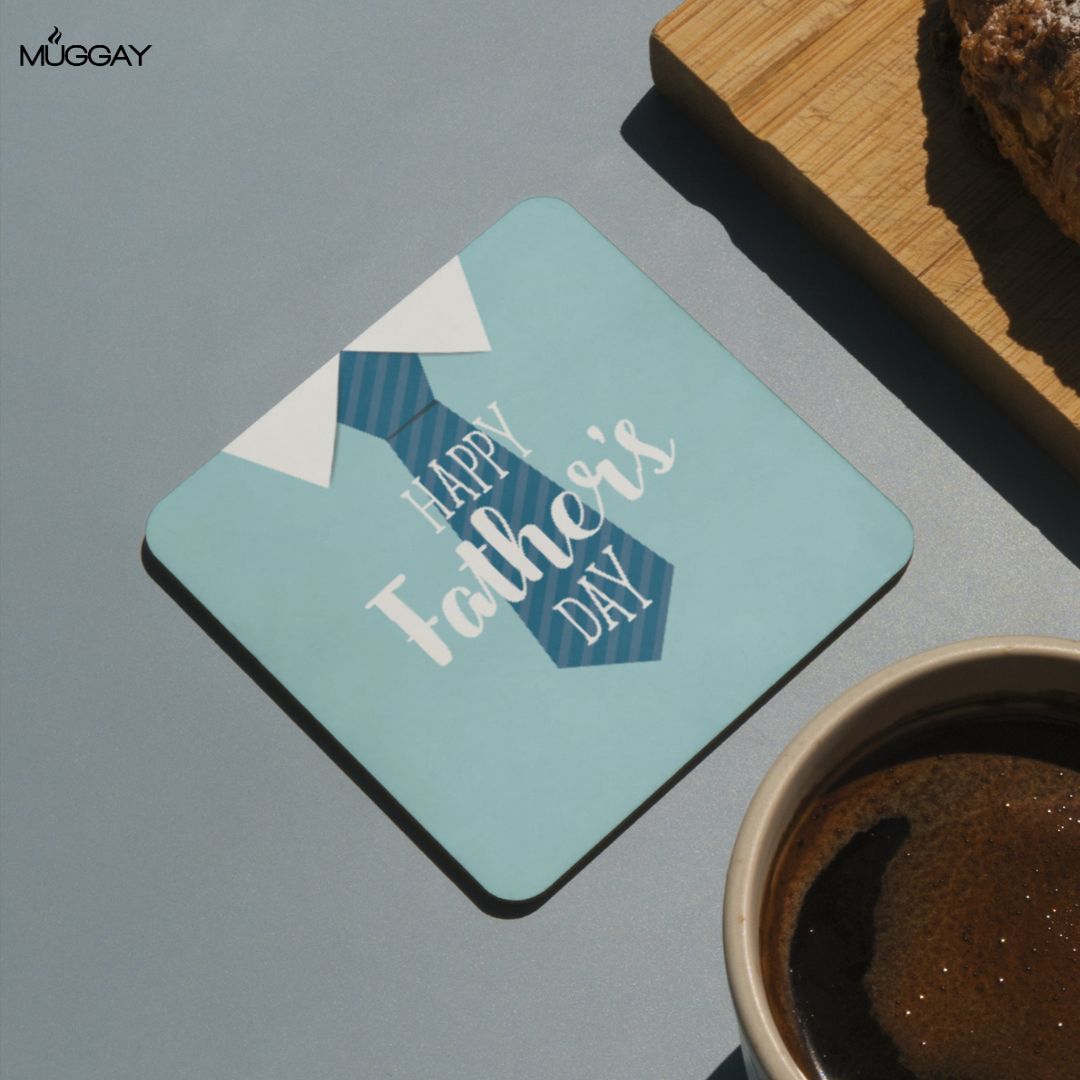 Happy Father's Day Blue Coaster
