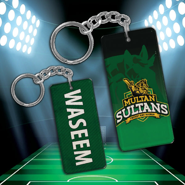 Multan Sultan metal keychain with your own name Multan Sultan metal keychain with your own name