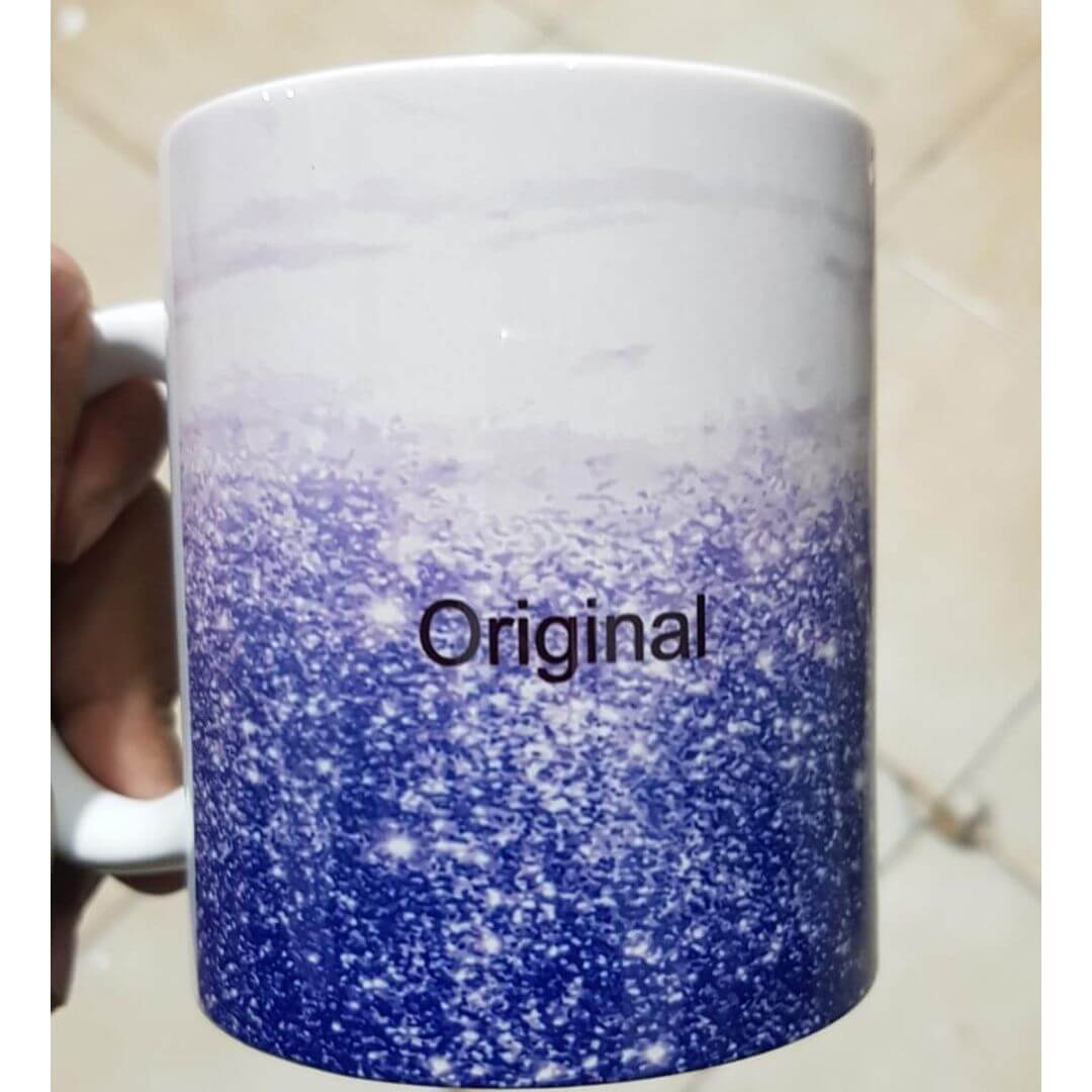 Glittery Blue  Monogram Mug Glittery Blue  Monogram Mug