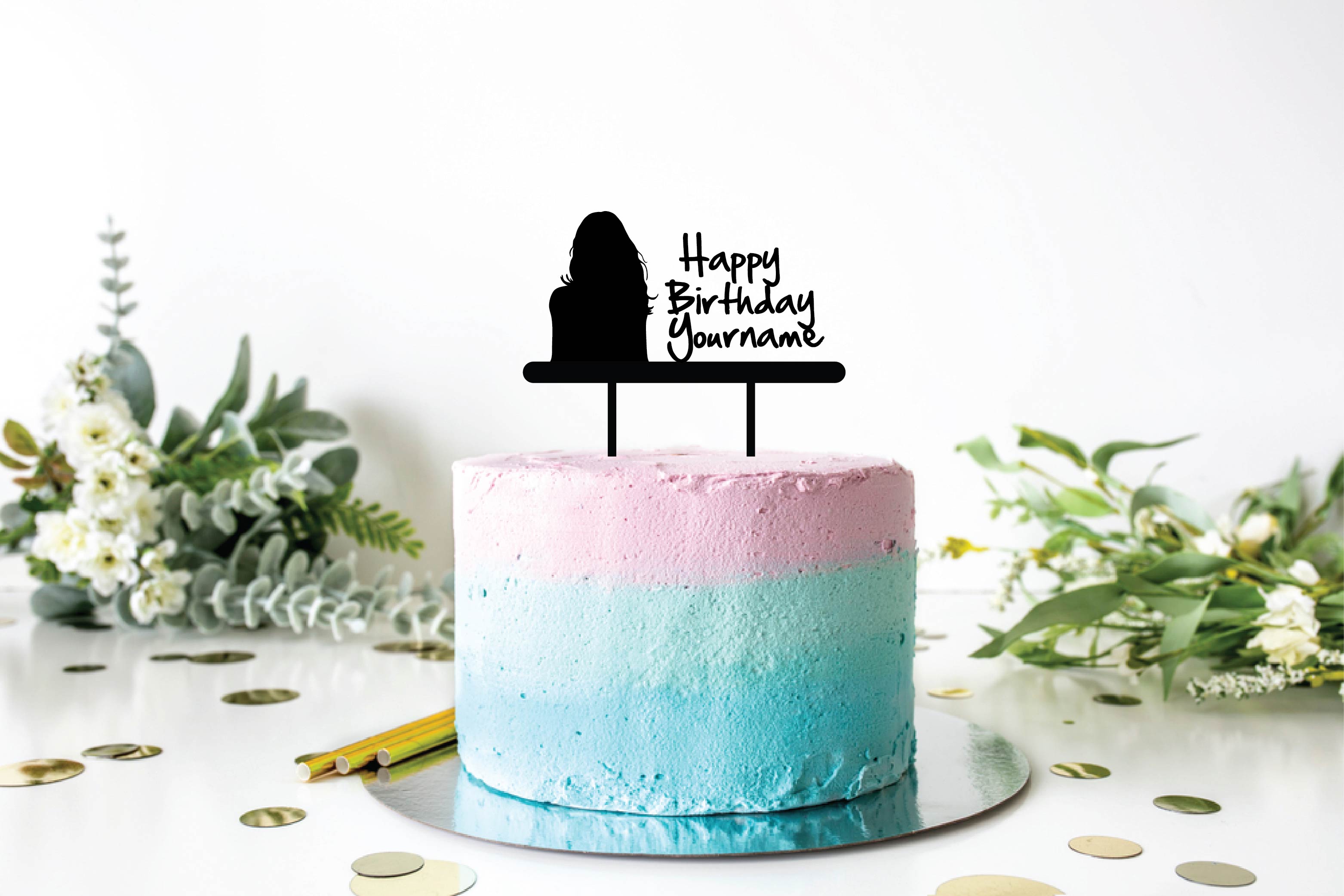 Front Woman Custom Name Cake Topper Front Woman Custom Name Cake Topper