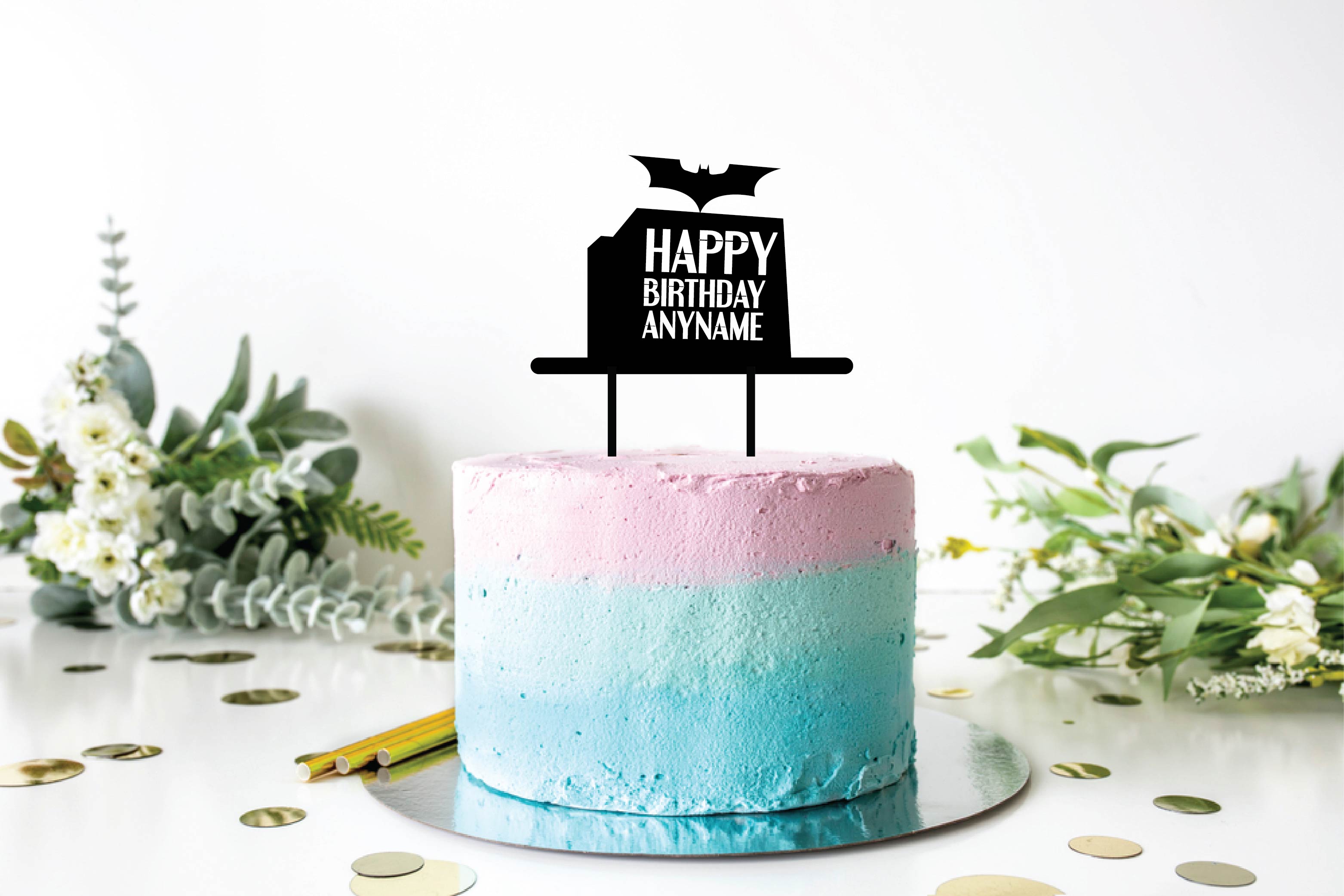 Batman Name Cake Topper Batman Name Cake Topper