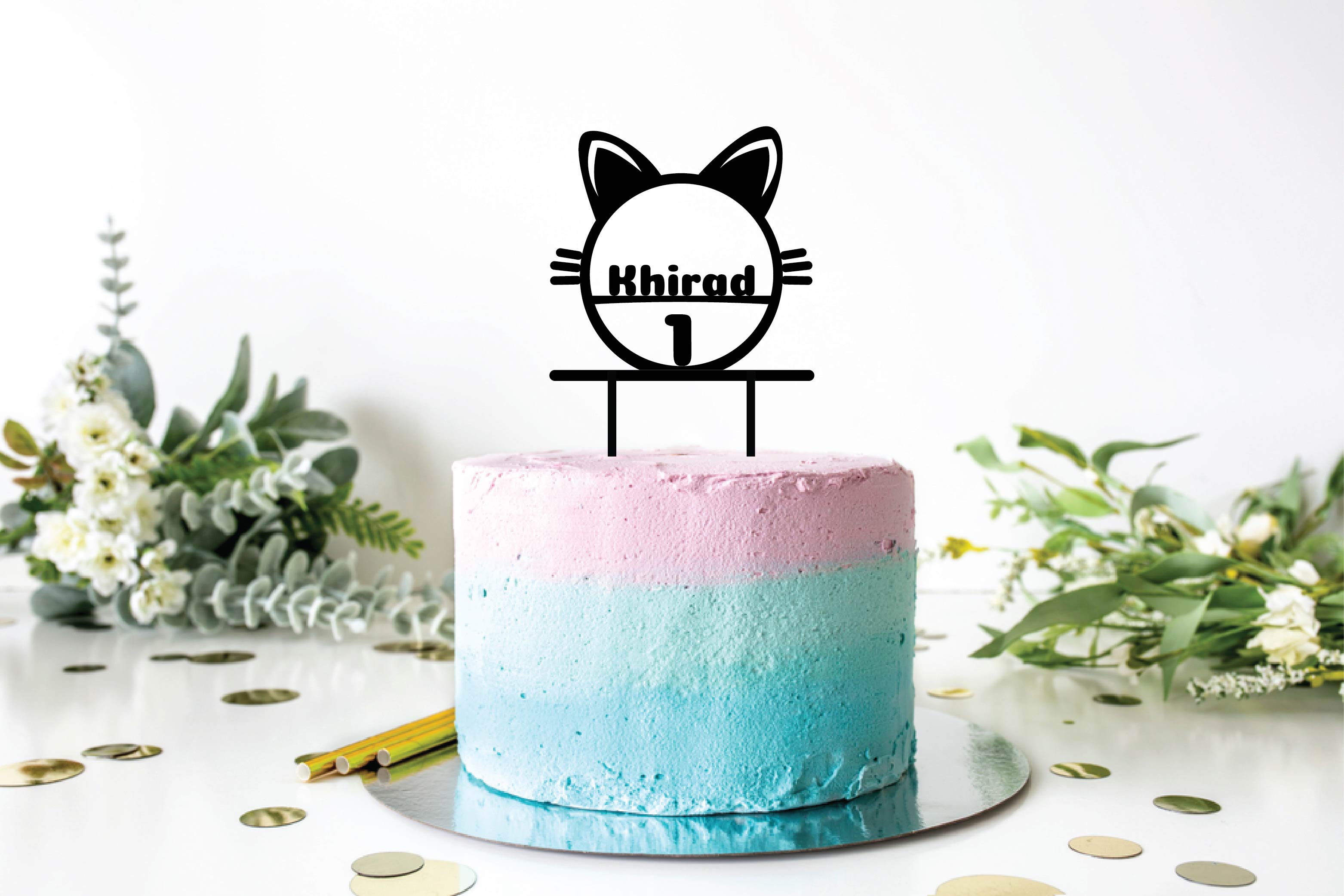 Cat Name Cake Topper