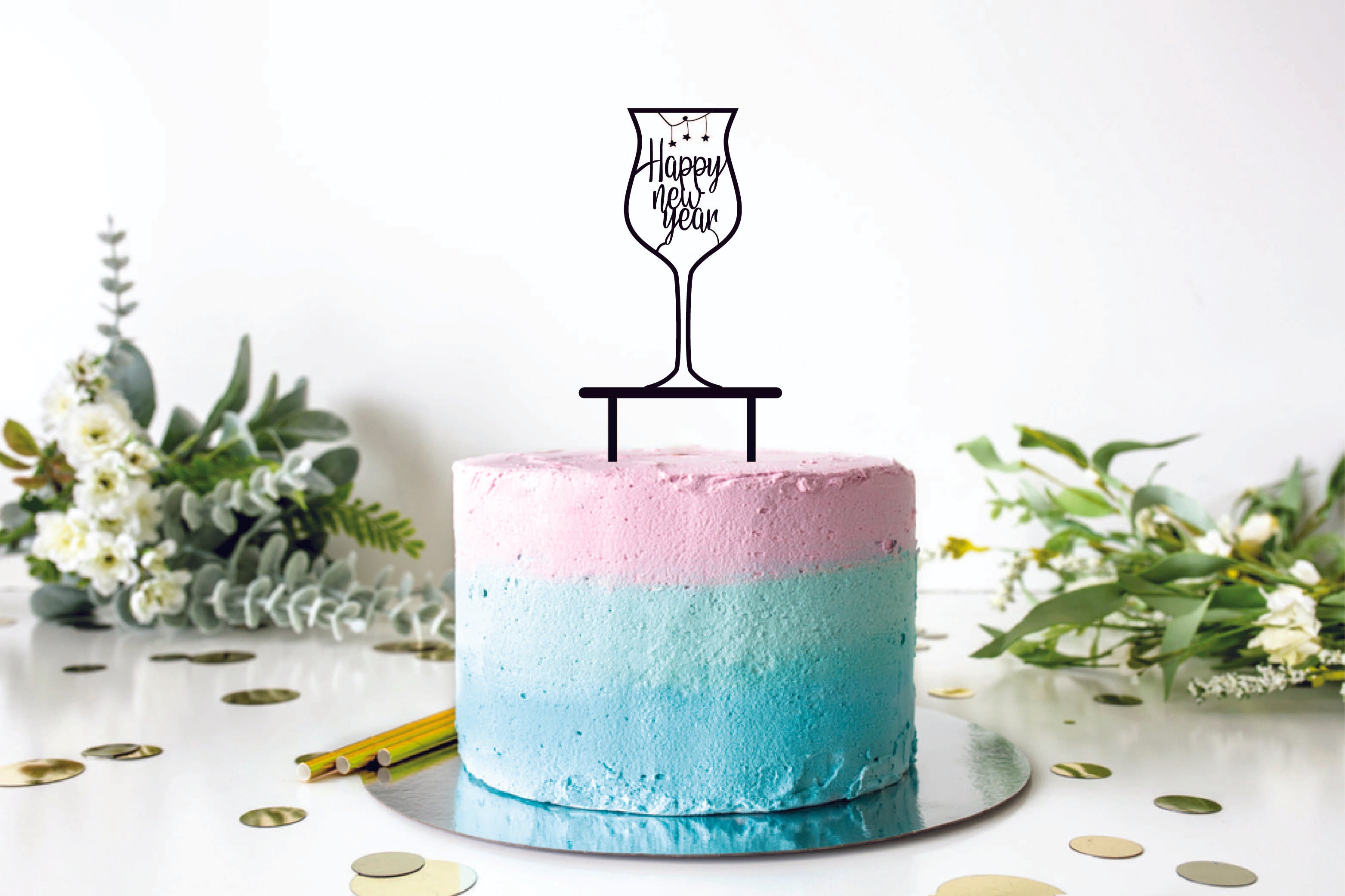 Glass Shaped Cake Topper
