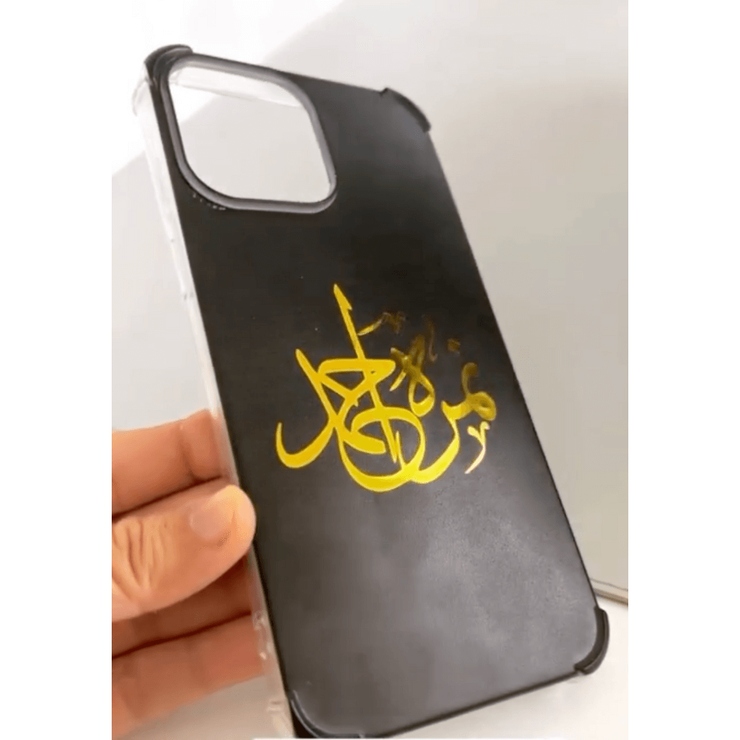 Customized Calligraphy phone case black background Customized Calligraphy phone case black background