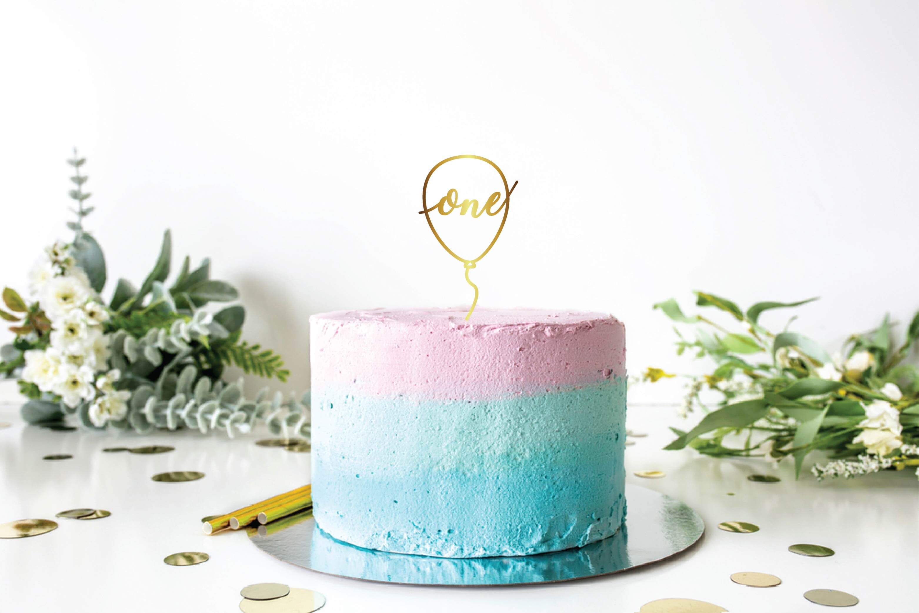 Balloon Shaped Gold Cake Topper