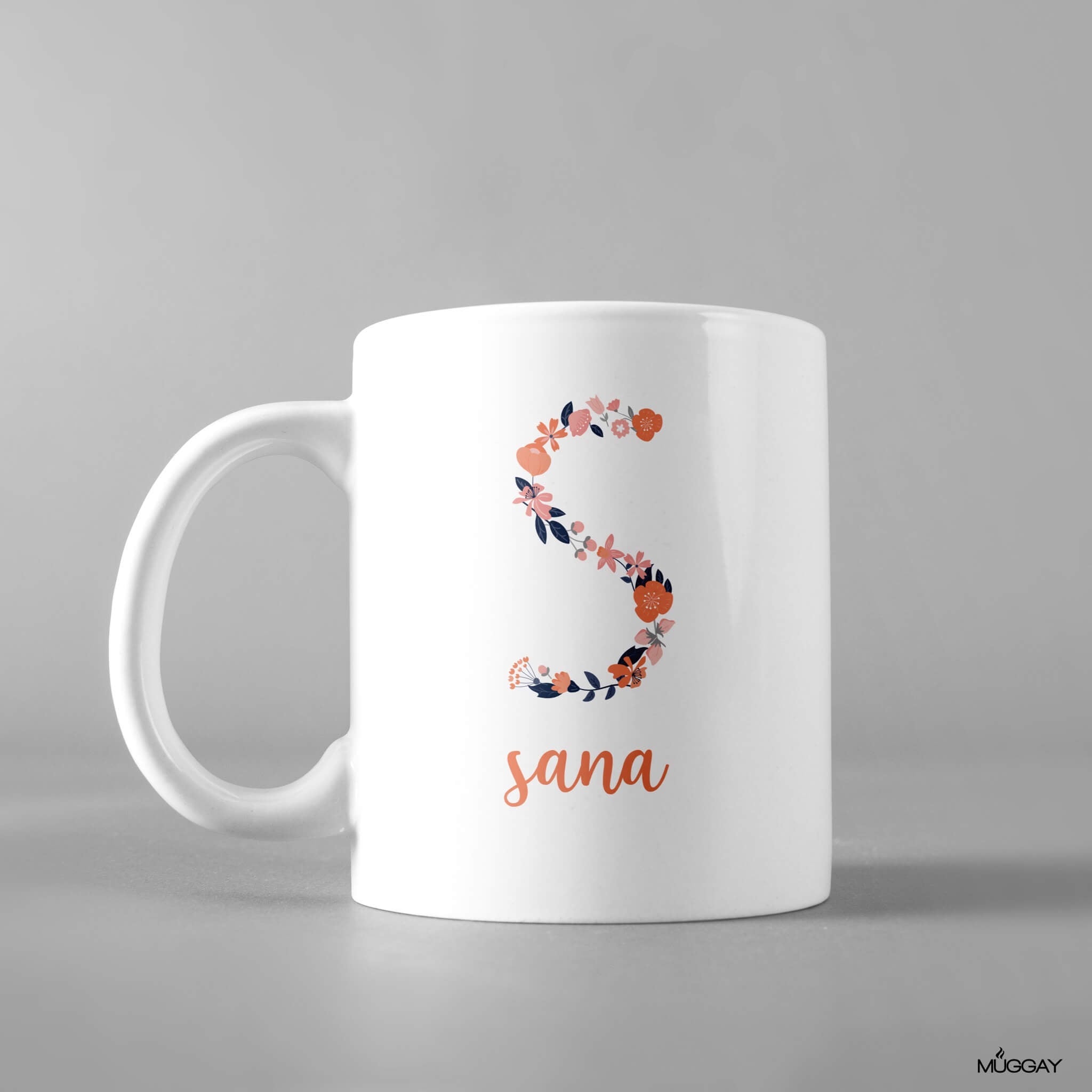 Floral Monogram Mug