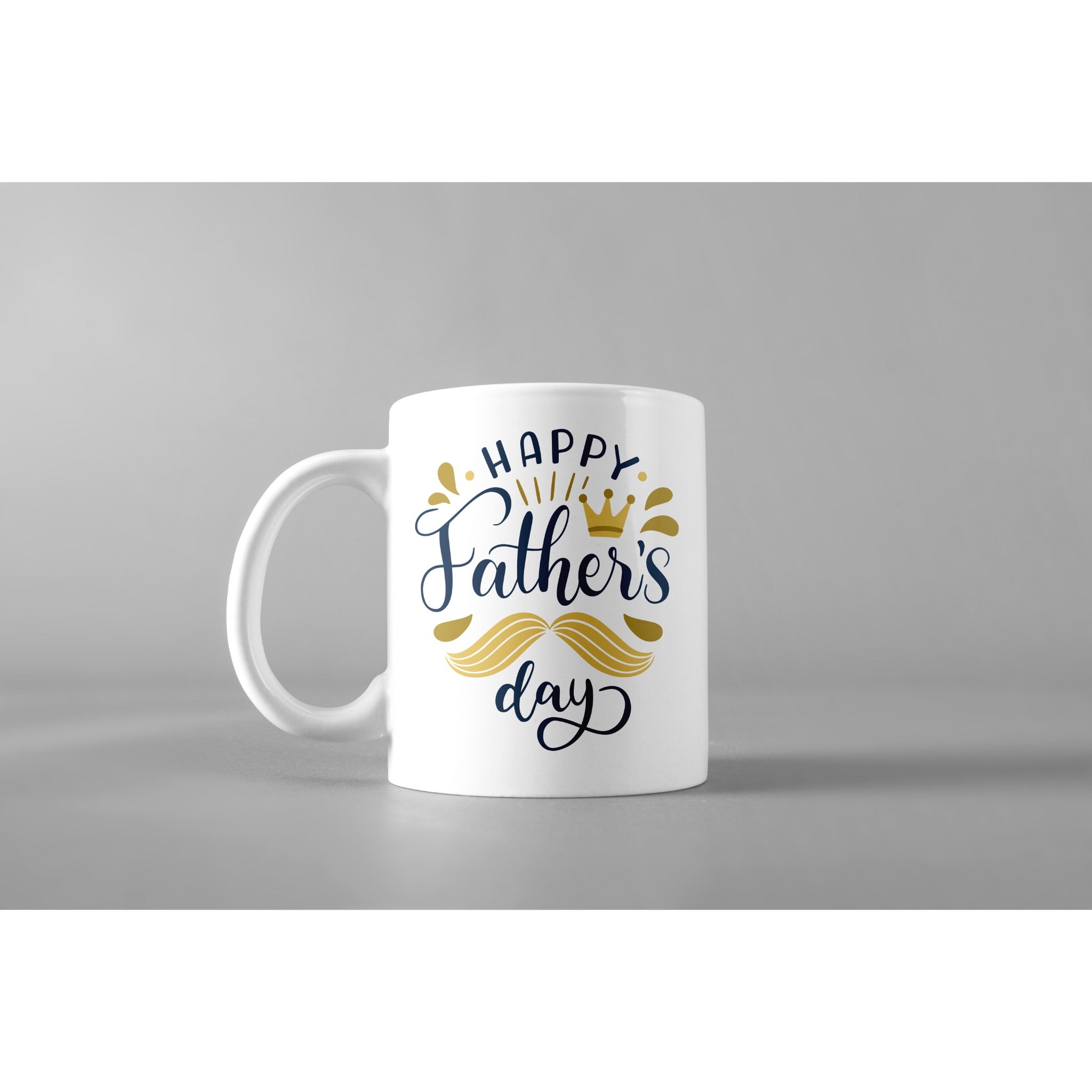 Father's Day crown and mustache-- Mugs for Father