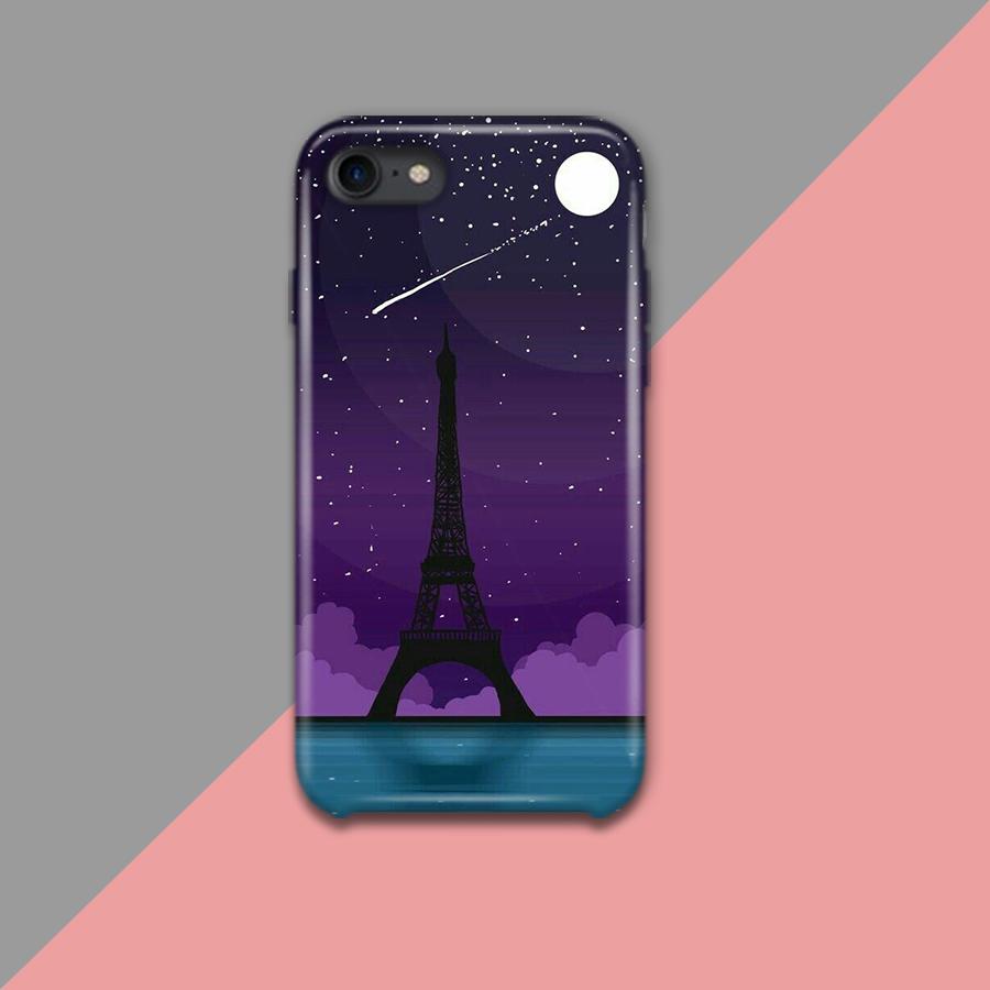 Eiffel Tower with Purple Background Design Phone Case