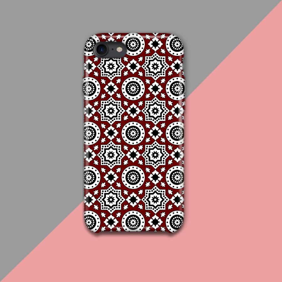 Red and Black Sindhi Ajrak Design Phone Case