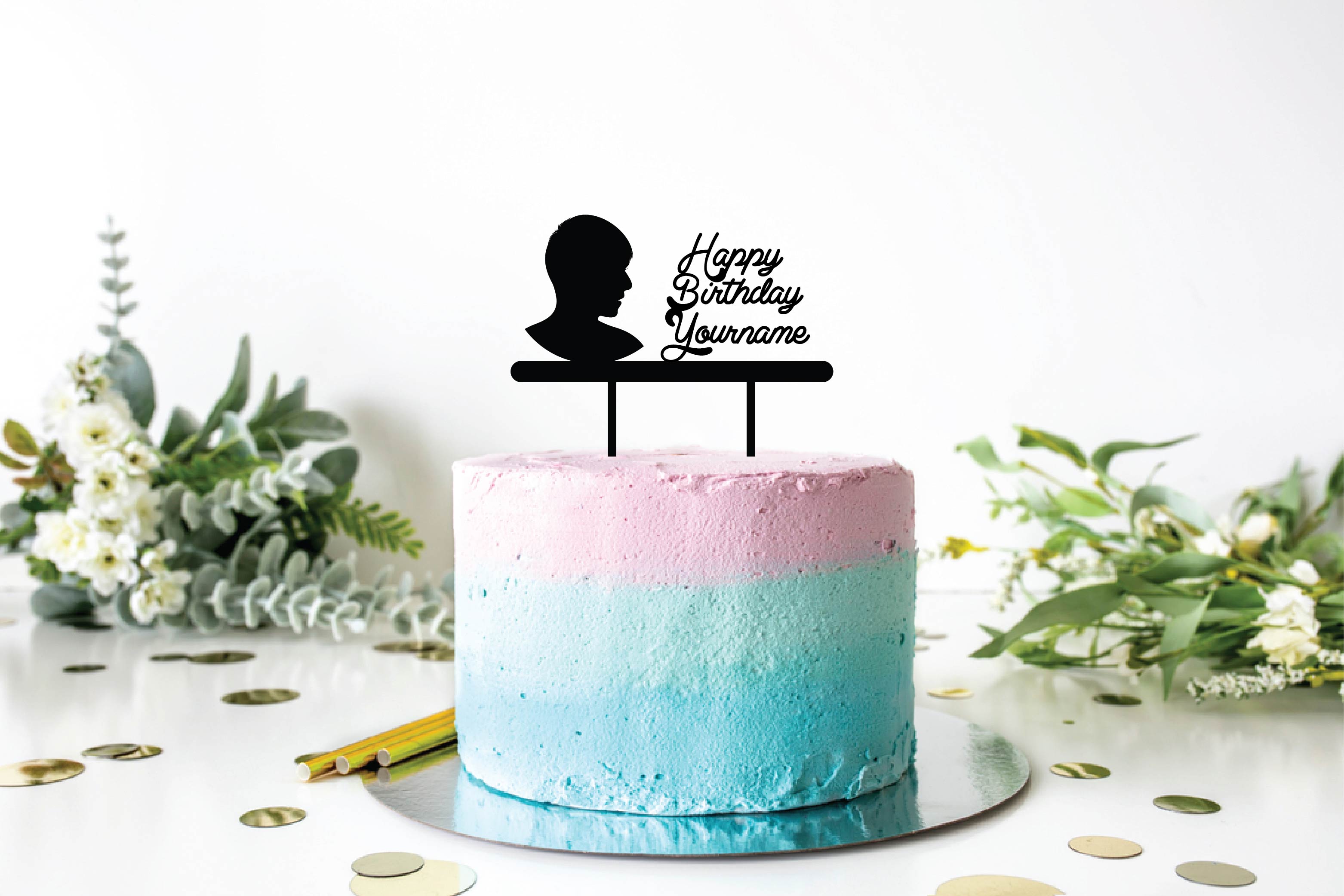 Man Custom Name Cake Topper Man Custom Name Cake Topper