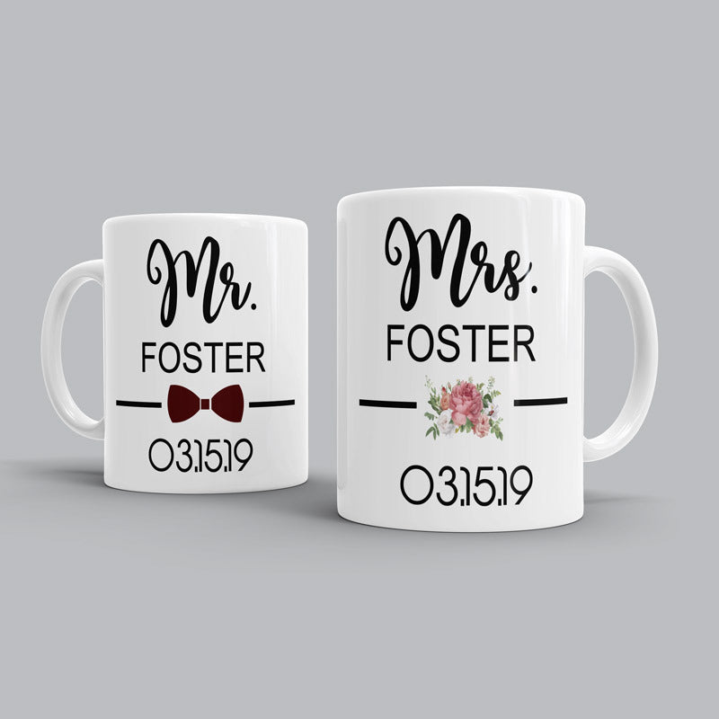 Tie & Bouquet Couple Mugs Tie & Bouquet Couple Mugs