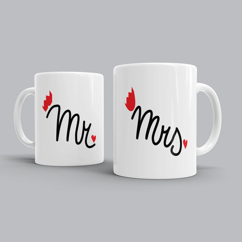 Mr & Mrs heart Couple Mugs Mr & Mrs heart Couple Mugs