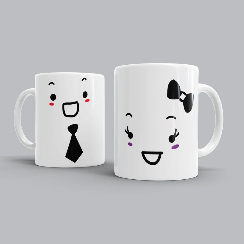 Bow & Tie heart Couple Mugs Bow & Tie heart Couple Mugs