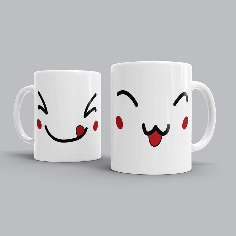 Cheek(y) Dots Couple Mugs