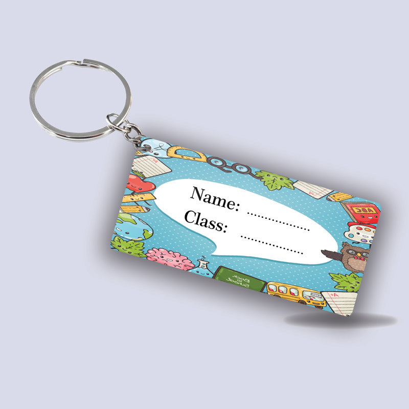 Blue polka dots School Keychain Blue polka dots School Keychain