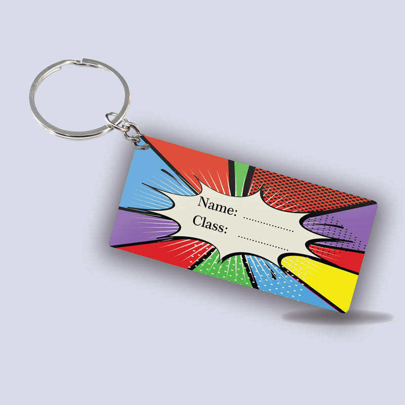 Popart colorful  School Keychain Popart colorful  School Keychain