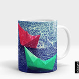 'Paper Boats in Rain' Lover Mug