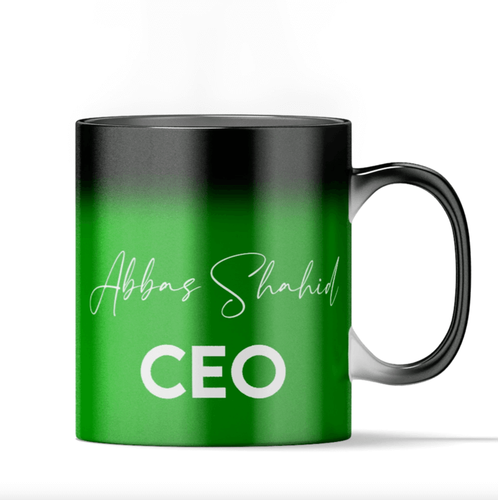 Green Magic name and Permanent Designation Magic Mug