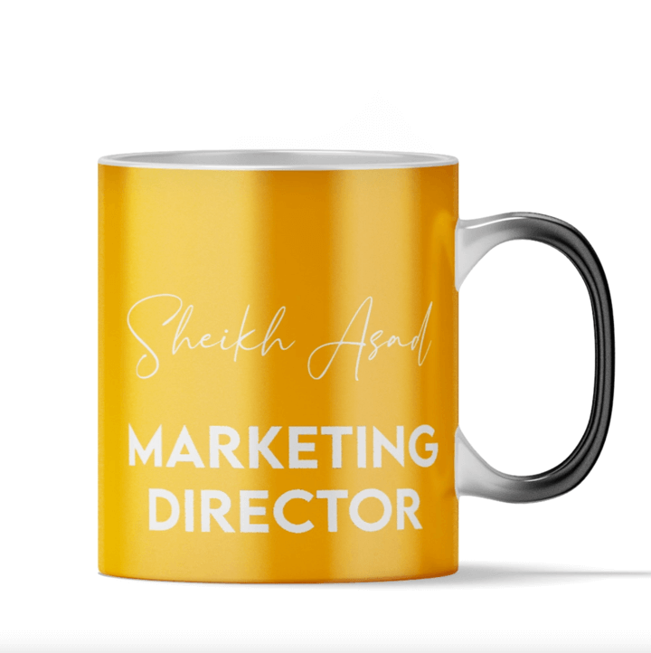 Orange Magic name and Permanent Designation Magic Mug