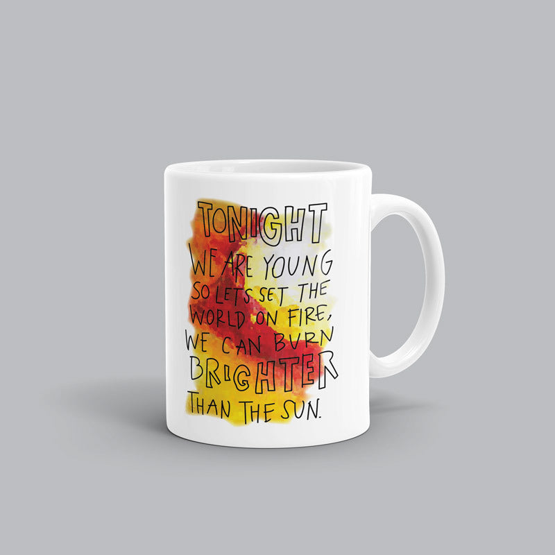 Tonight we're young Song mug