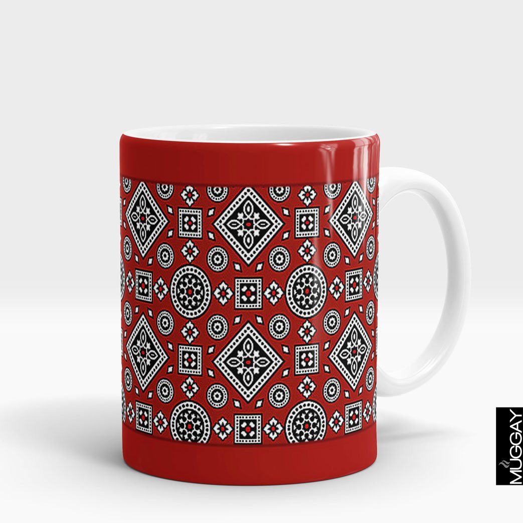 Ajrak Mug - aj3 Ajrak Muggay.com white 