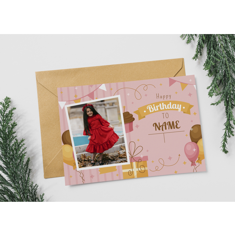 Happy Birthday Picture & Name card