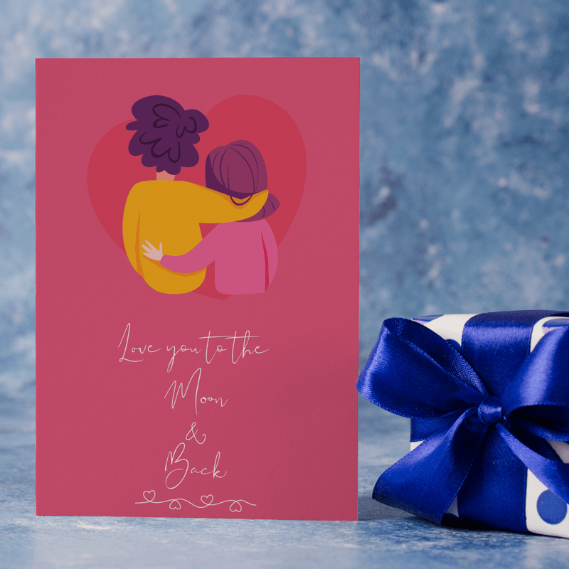 To the moon Valentine's Card