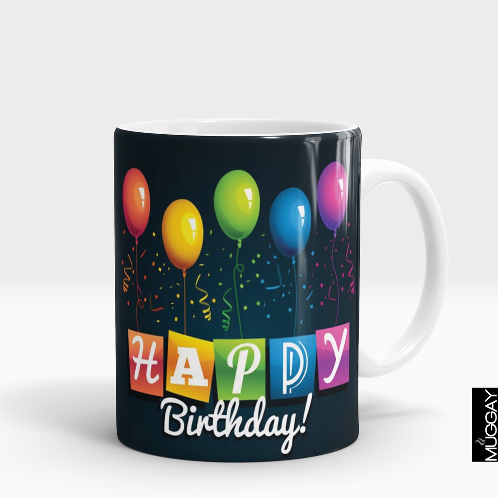 'Happy Birthday Balloon Banner' Mug