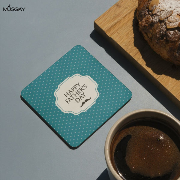 Happy Father's Day Polka Dot Coaster