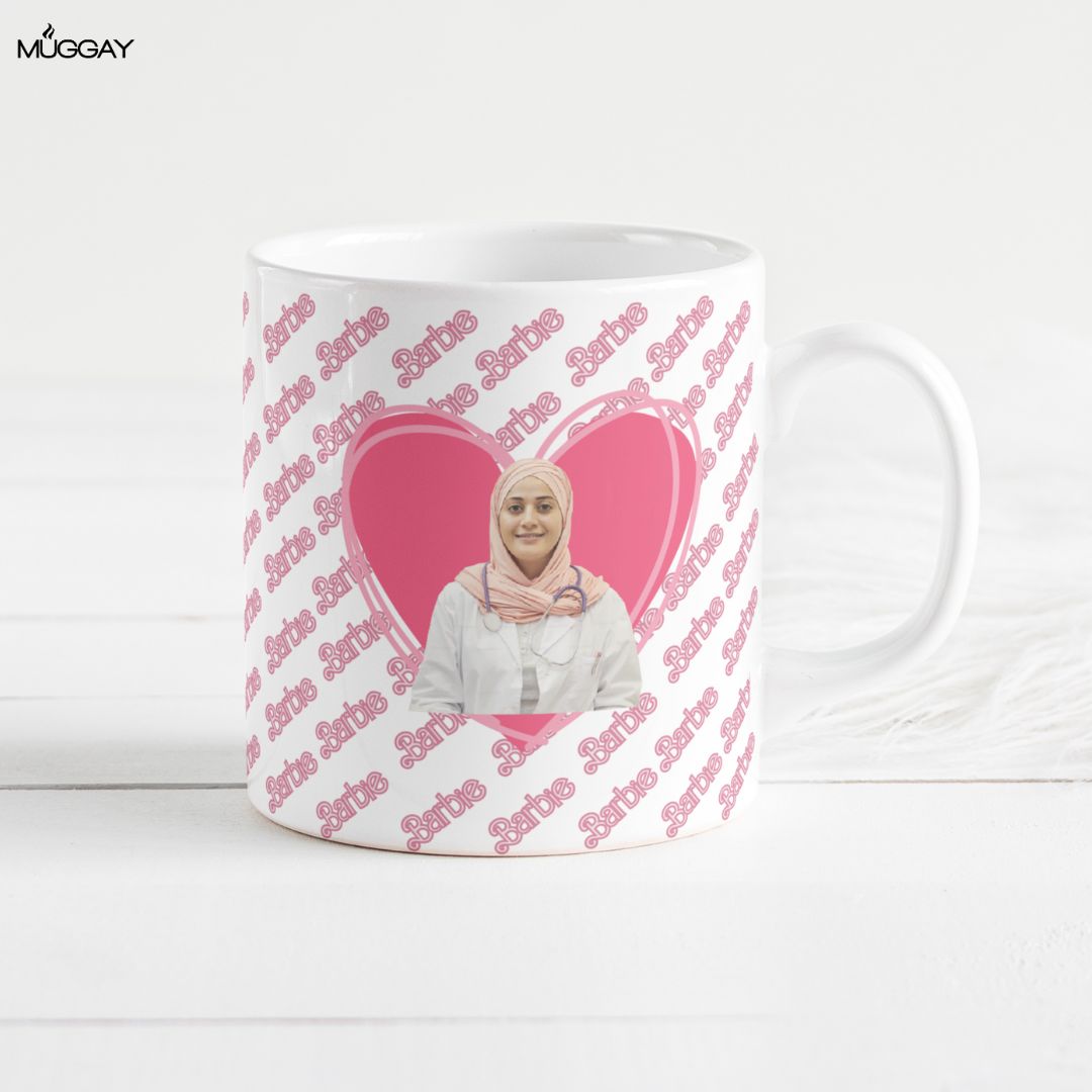 Customized Heart Barbie Mug