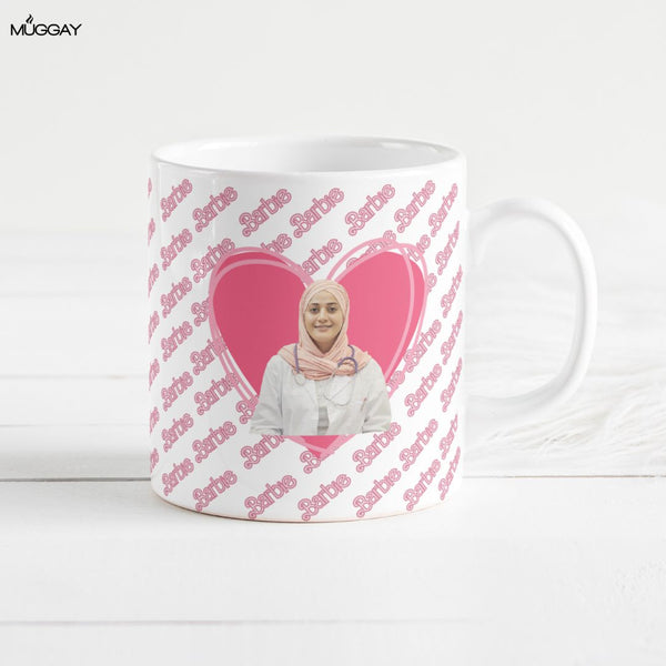 Customized Heart Barbie Mug