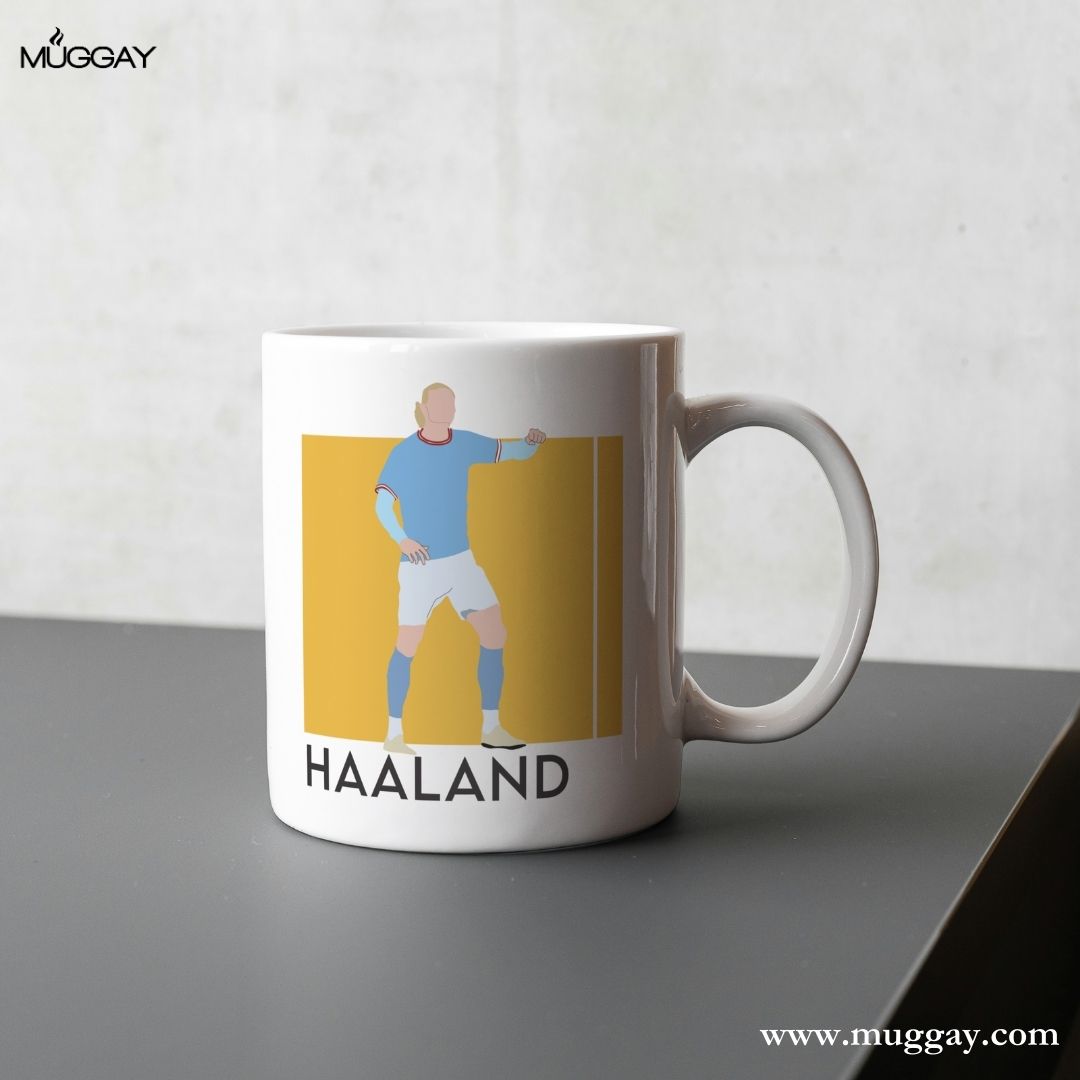 Erling Haaland Yellow Poster | Football Mugs