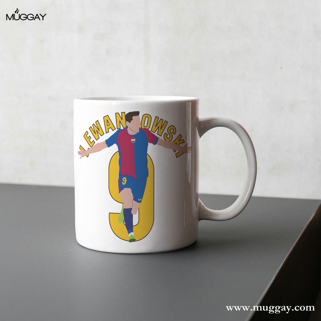 Robert Lewandowski Mug | FC Barcelona Football Gift | Football Mug