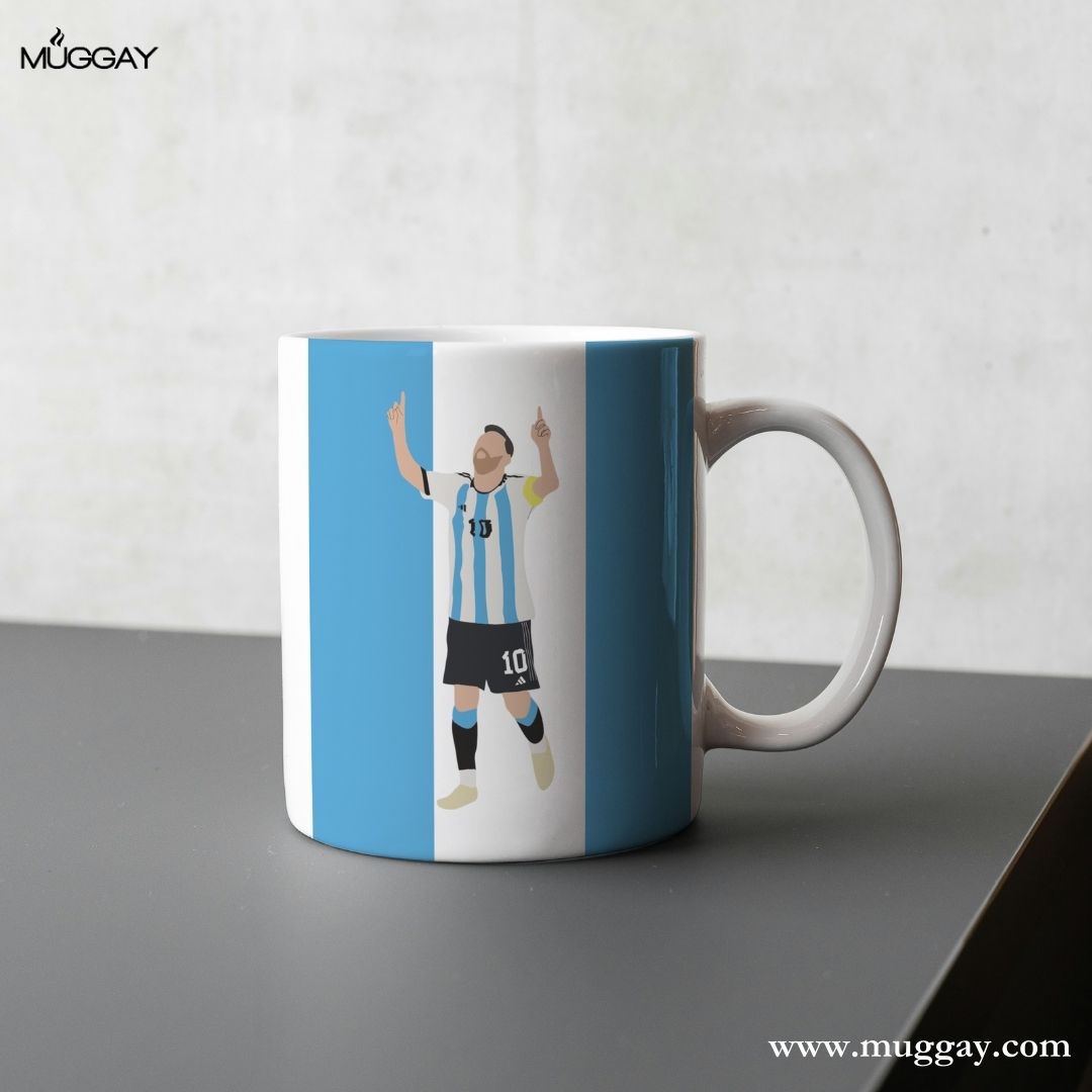 Messi Pose Stripes| Football Mug