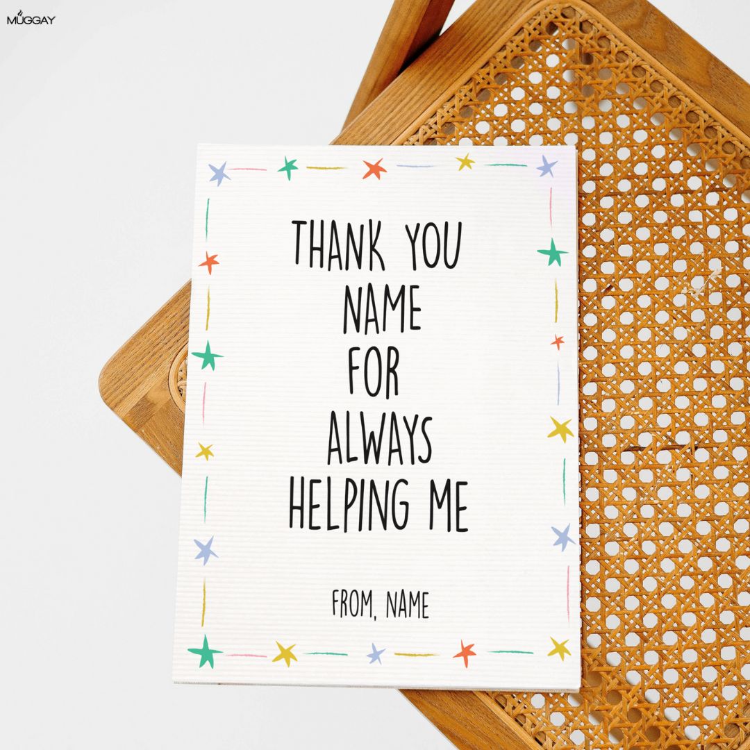Personalized Helping Me | Cards for Teachers
