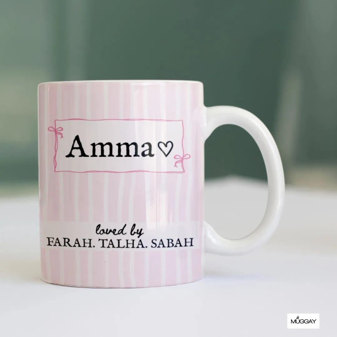Personalized Mother’s Day mug with custom name printed for Ammi