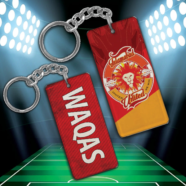 Islamabad United metal keychain with your own name