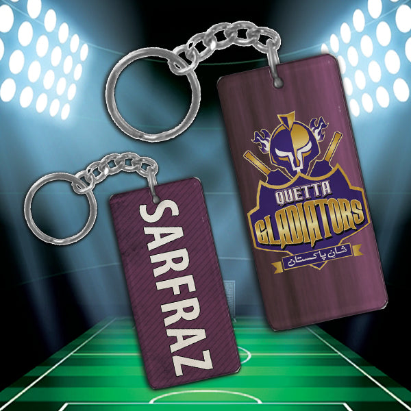 Quetta Gladiator metal keychain with your own name