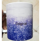 Glittery Blue  Monogram Mug