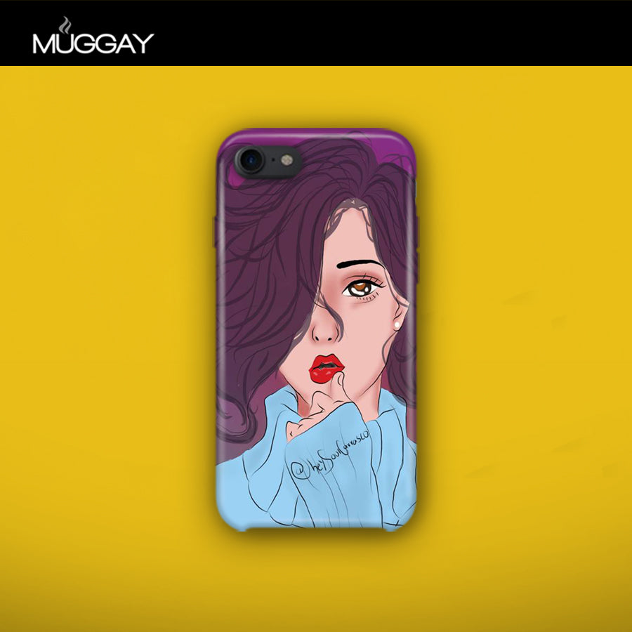 Mobile Covers -  Girl with purple background