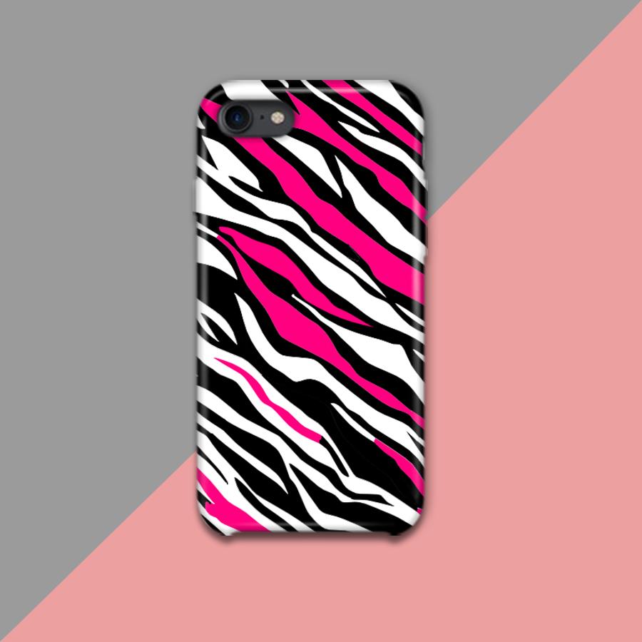 Pink Black and white Zebra Print Design Phone Case