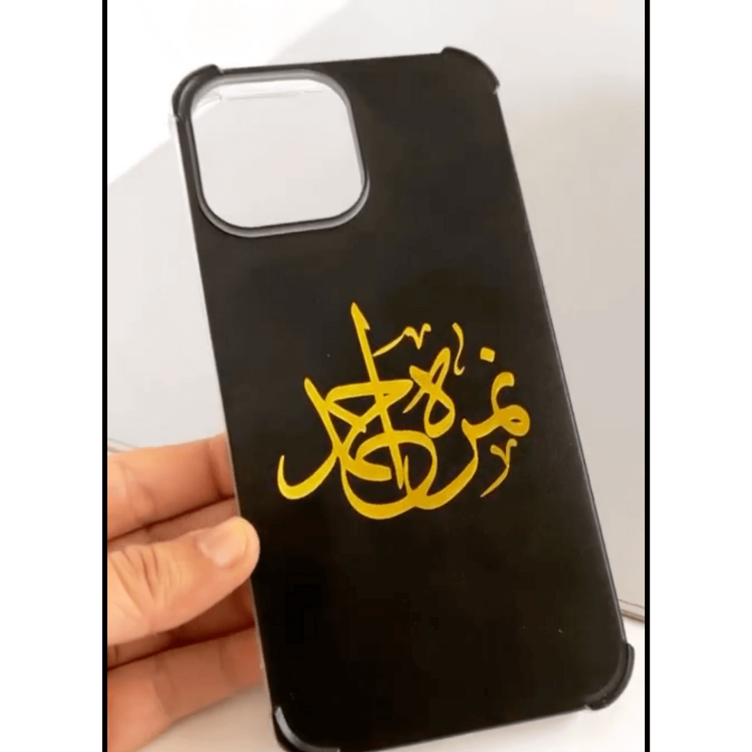 Customized Calligraphy phone case black background