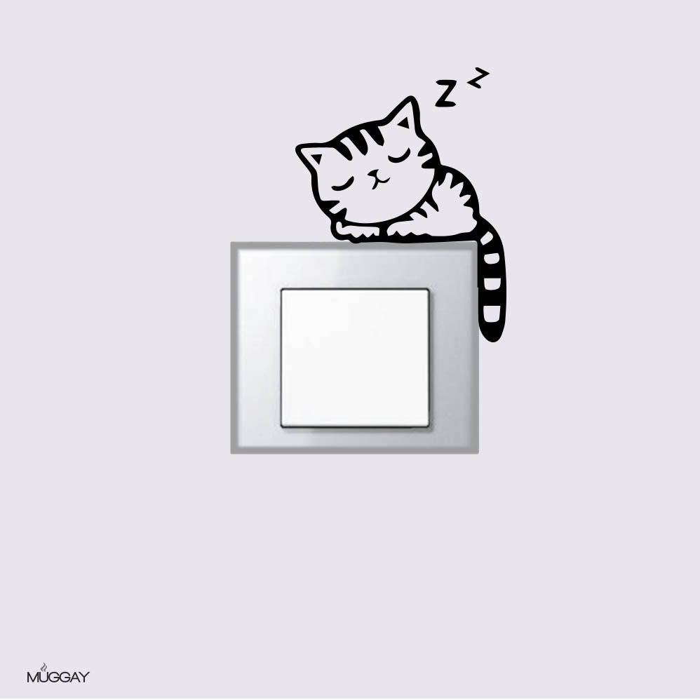 Sleepy cat switch decal - Sticker