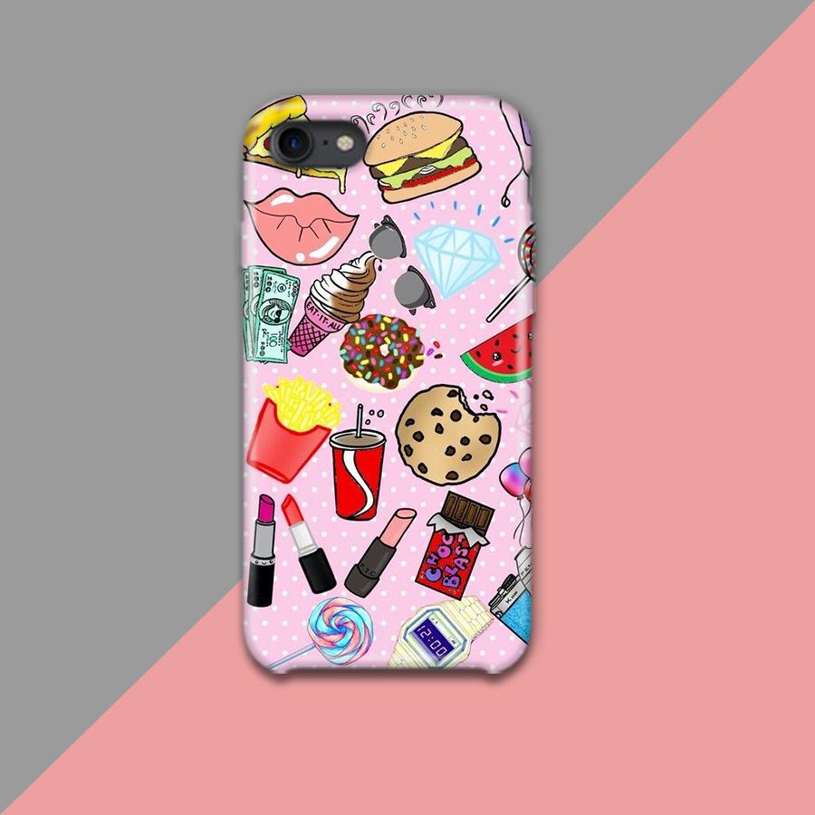 Food and Makeup Icon Design Phone Case