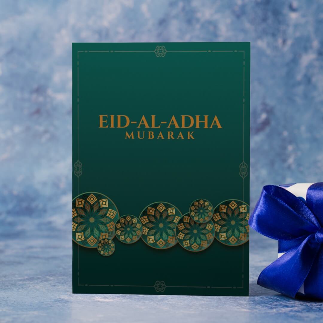 Green Eid-ul-Adha Mubarak Card