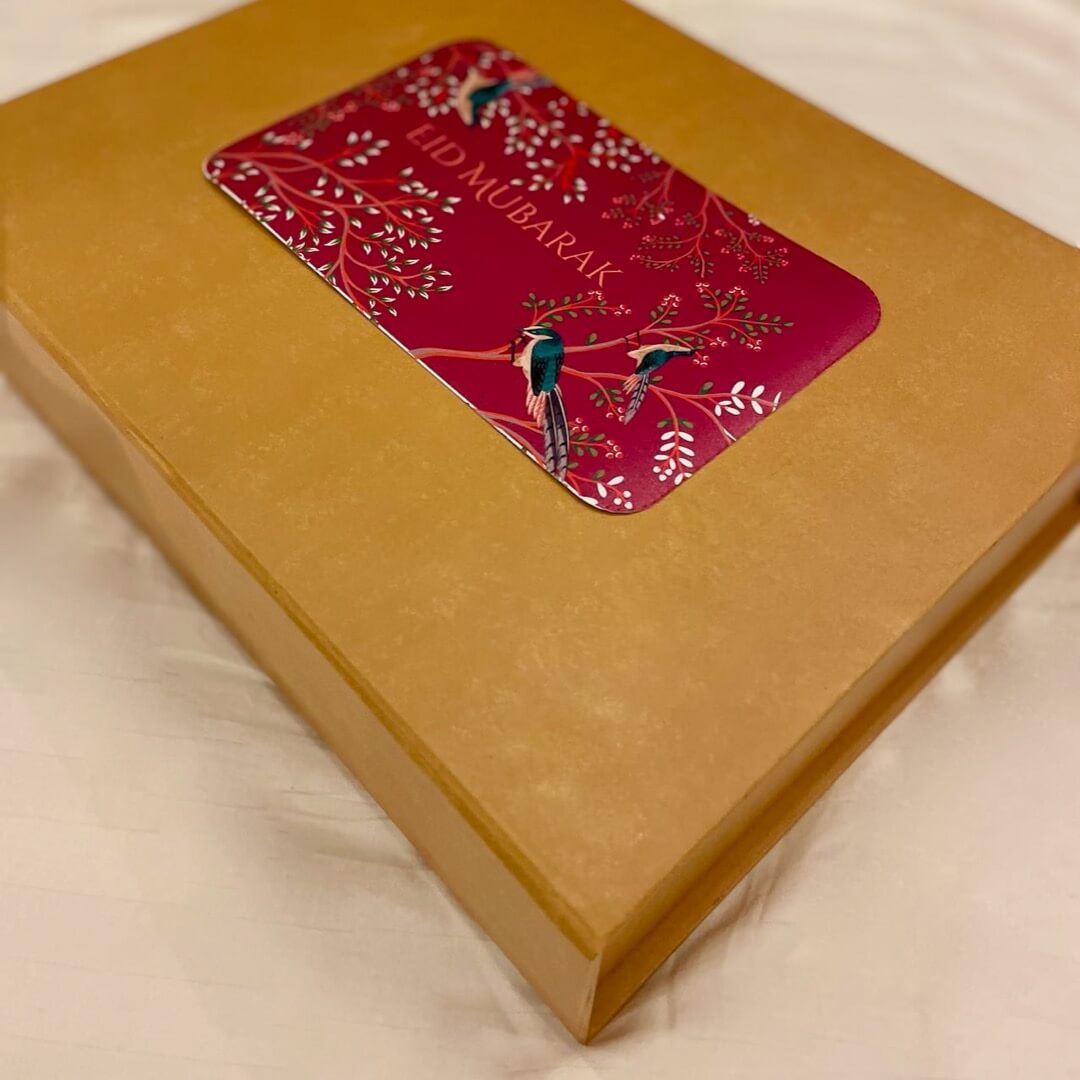 Yellow Gift Box, Pink Motif