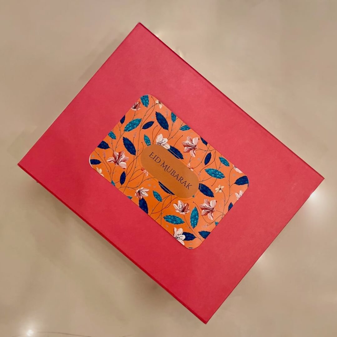 Pink Gift Box, Orange Motif