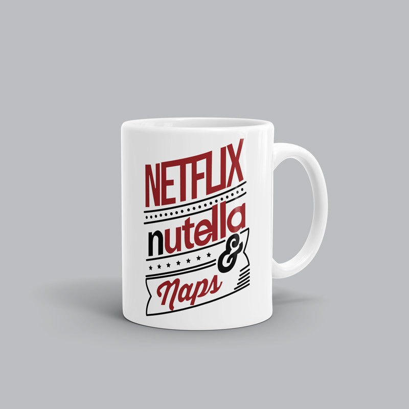 Nutella, Nap & Netflix Mug