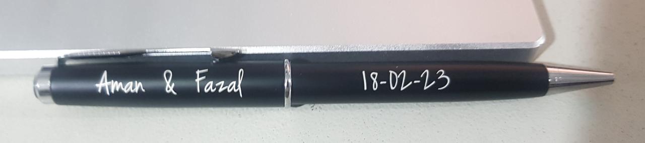 Matte metal pen - add your name / Nikkah date