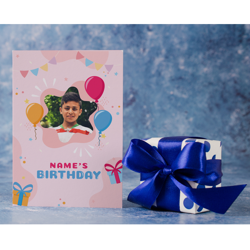 Name & Picture Pink Birthday Card